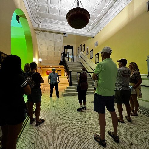 Max Herman leads an Ybor City Ghost Tour group through the historic Cuban Club, which the Travel Channel ranks as the fourth most haunted building in the U.S.
