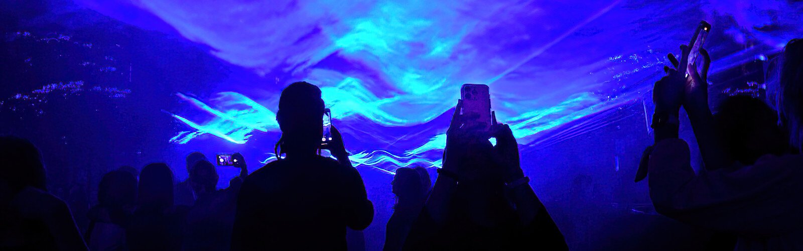 he blue moving waves of WATERLICHT were captured on cell phones more than once by fascinated spectators during the three-night event.