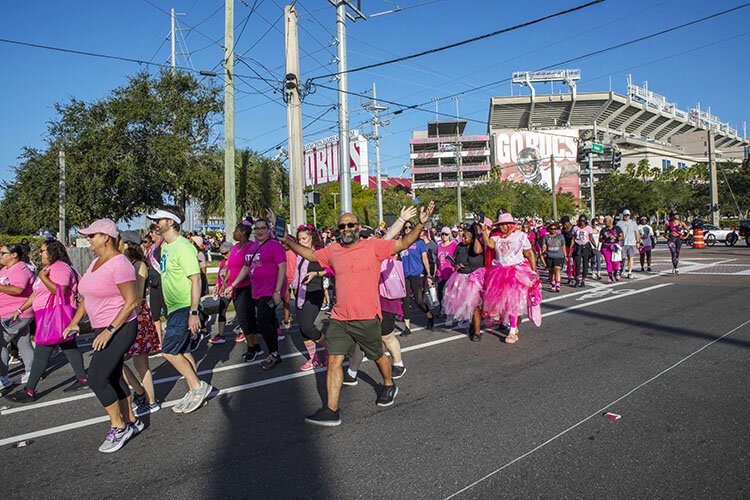 Organizers at the American Cancer Society's Making Strides Against Breast Cancer estimated approximately 25,000 attended the walk and celebration of thrivers, survivors, family and friends who have been touched by breast cancer.
