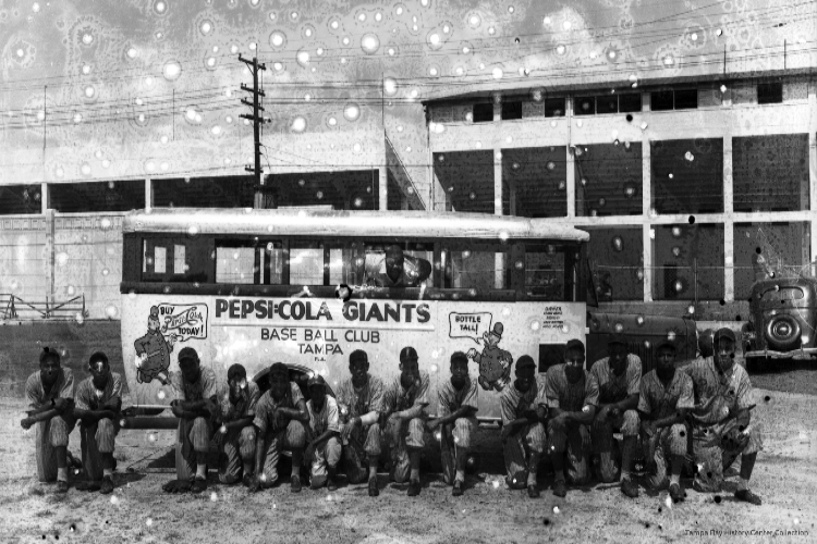 The Pepsi Cola Giants were a “Negro League"  baseball team that played in Florida and Cuba in the 1920s and beyond. This of the Giants in front of the team bus is from 1940.