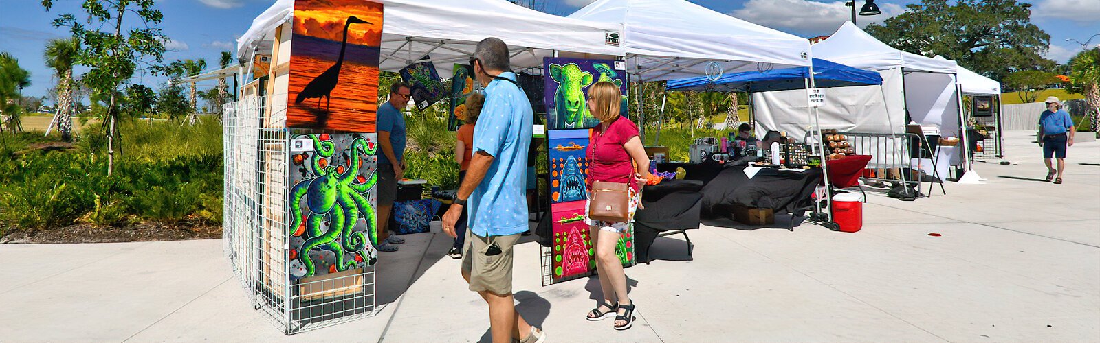 Clusters of intriguing booths through Coachman Park gave visitors plenty of opportunities to discover a variety of artwork during the Art in the Park celebration.