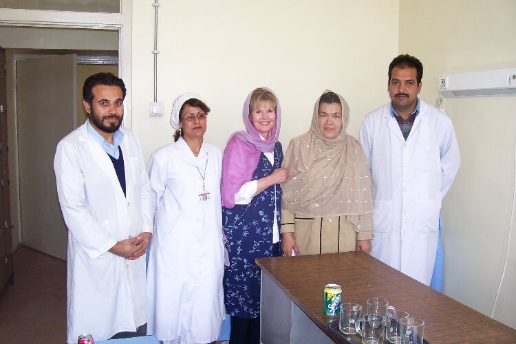 Pamela Varkony with staff of Afghan National Hospital