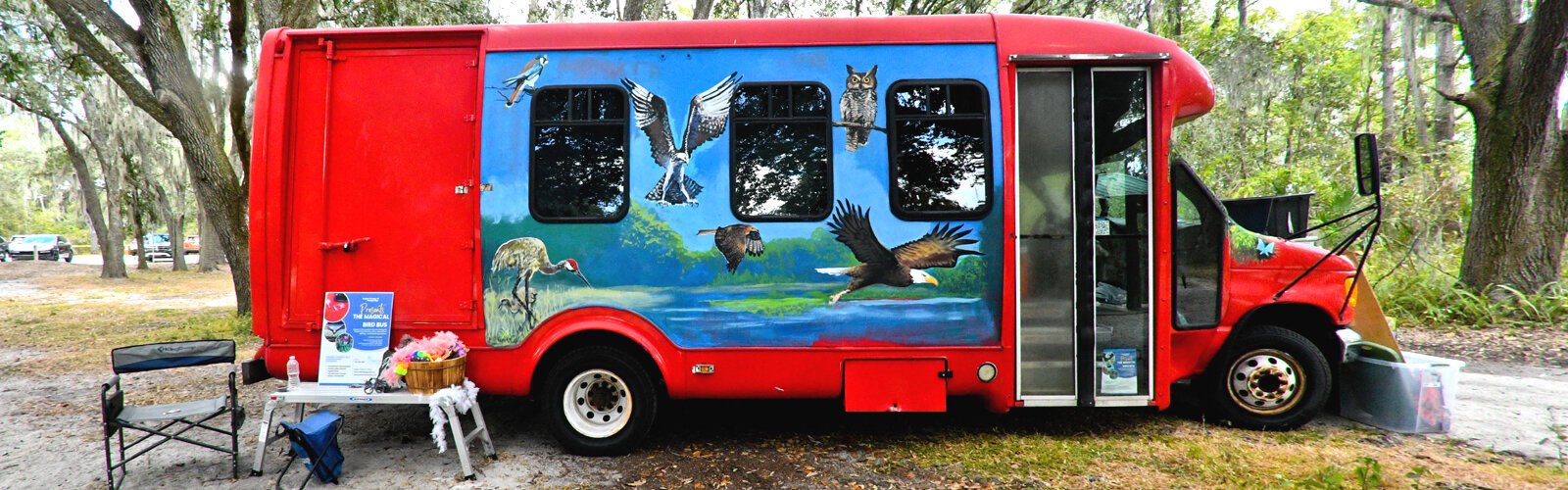 The Magical Bird Bus is a mobile educational tool used by the non-profit Raptor Center of Tampa Bay to increase public awareness of wildlife and conservation issues.