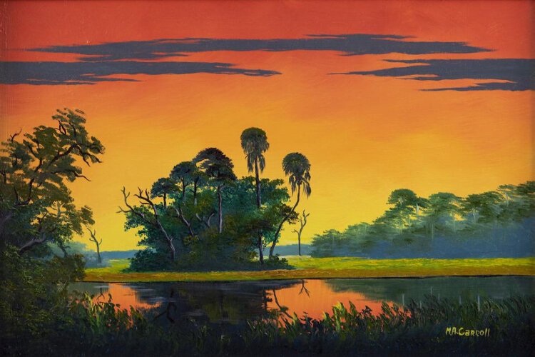 Paint the Town Citrus' annual Florida Highwaymen art show includes work such as this untitled painting by Mary Ann Carroll. 