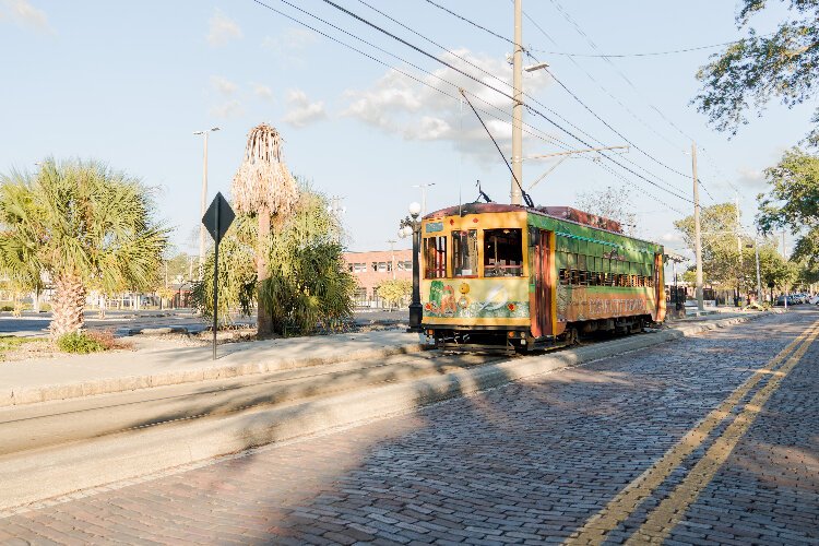 A streetcar in Ybor City