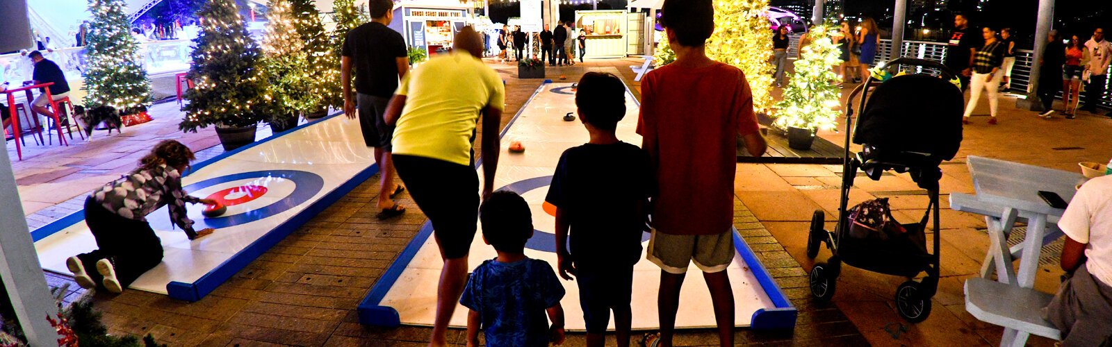  Ice-less curling is an appealing winter activity to enjoy at the Winter Village, which will be at Curtis Hixon Waterfront Park through January 1, 2024.