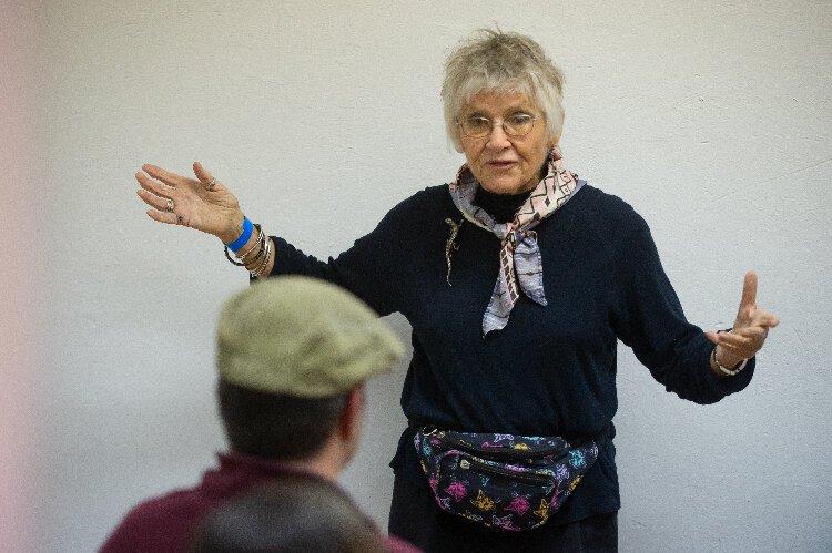 Elizabeth Mitchell performs during the first Whinge! Festival. The co-founders of the Tampa International Fringe Festival and Fringe Theatre launch the event as a venue for performers from the Tampa Bay area to test new ideas.