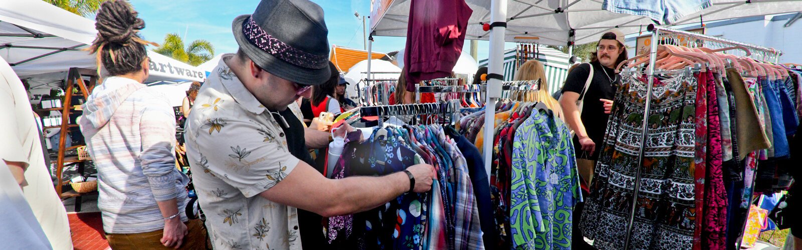 The pleasure of going through racks of secondhand vintage clothing is real at the Indie Flea. 