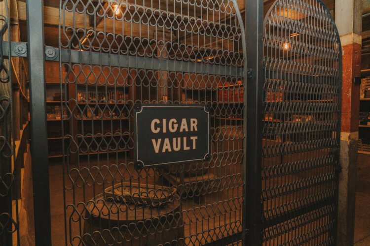 The cigar vault in the basement of El Reloj holds artifacts like the world's oldest cigars, recovered from an 1857 shipwreck, and the last sack of pre-embargo Cuban tobacco left in the U.S.