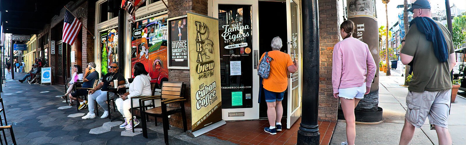  Favored by locals and tourists, Cuban coffee and Cuban cigars are two main staples of the Ybor City experience, supported by a melting pot of flavors at the many eateries, bars and bakeries. 