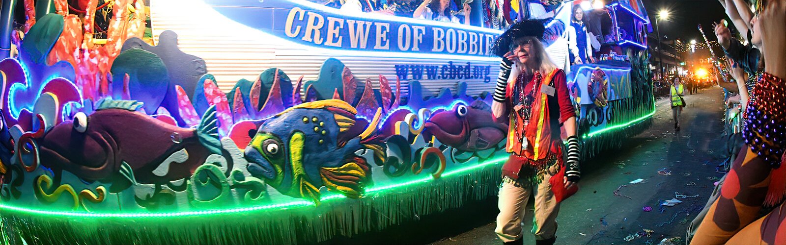 The Crewe of Bobbie C. Davis, “The Sailingest Crewe,” takes part in the Sant’ Yago Knight Parade, voted one of the top ten parades in the Southeast by Suncoast Magazine.