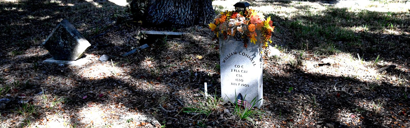 An old tombstone at the Greenwood Cemetery, where St Petersburg’s first mayor David Moffett is  buried, as well as mayor James Bradshaw, who lived in Roser Park. 