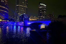 The Kennedy Bridge was one Tampa landmark illuminated blue and yellow for World Down Syndrome Day on March 21st. 