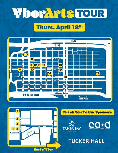 The debut Spring Ybor Arts Tour has several more venues than the 2023 Ybor Arts Tour last  October. 