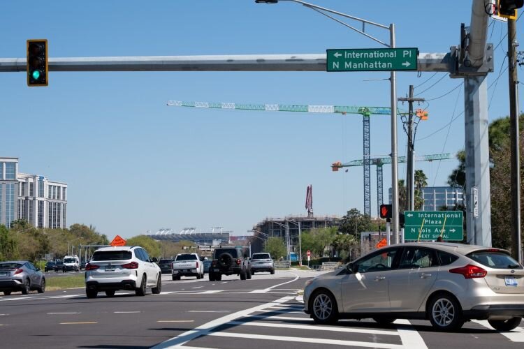 The Westshore Alliance spent a year working to get a traffic signal in front of International Plaza at the dangerous intersection of  Boy Scout Boulevard and Manhattan Avenue