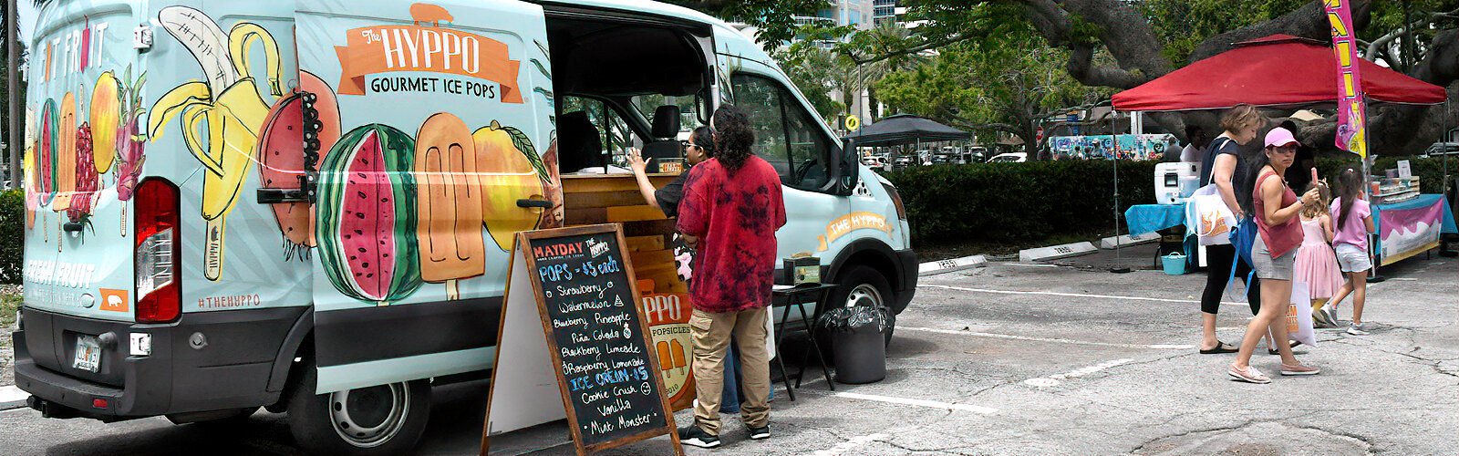 During MFA St. Pete’s Painting in the Park, attendees hit The Hyppo Gourmet Ice Pops to cool off.