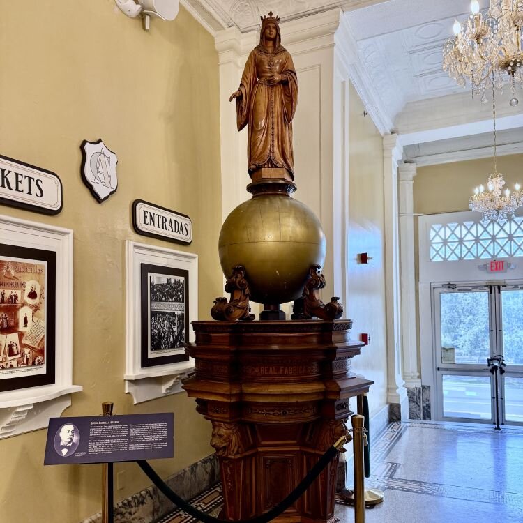 Ybor City's historic Queen Isabella of Spain statue in its new home at Centro Asturiano