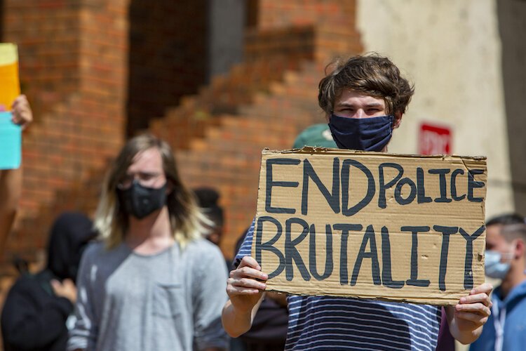 Protestors in Tampa respond to the killing of George Floyd in Minneapolis.