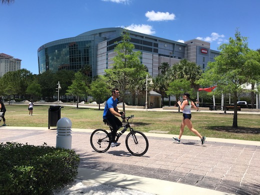 The Tampa Riverwalk near Amalie Arena