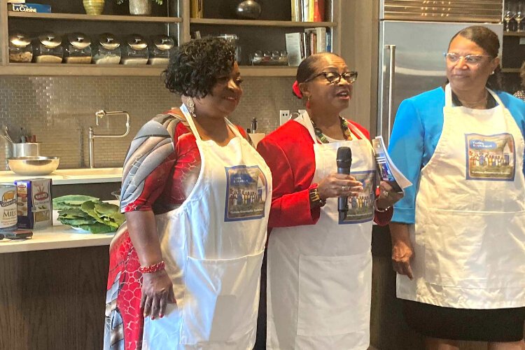 Sherri Brown, Tina Wright and Ida Walker at the kick-off event for the Soulwalk Community Cookbook.