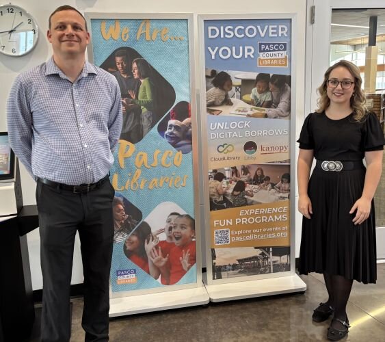 Pasco County Libraries Director Sean McGarvey and Digital Media Manager Jordan Miltner