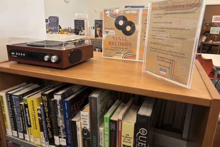 The vinyl listening station at Starkey Ranch Theatre Library Cultural Center