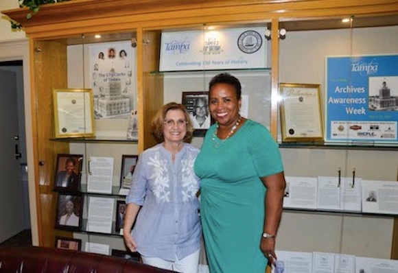 Former Tampa City Clerk Frances Henriquez with current City Clerk Shirley Foxx-Knowles