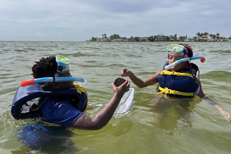 Many of the children in Tampa Bay Watch's Summer Camp on the Move went snorkeling for the first time during a camp field trip.