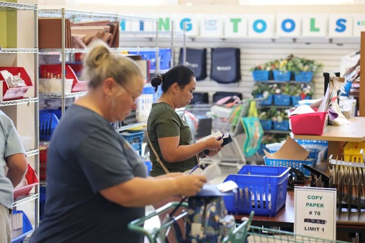 Hillsborough County Public Schools teachers and instructional staff like guidance counselors and social workers can go "shop" at the Teaching Tools Resource Center up to twice a semester and four times a school year. 