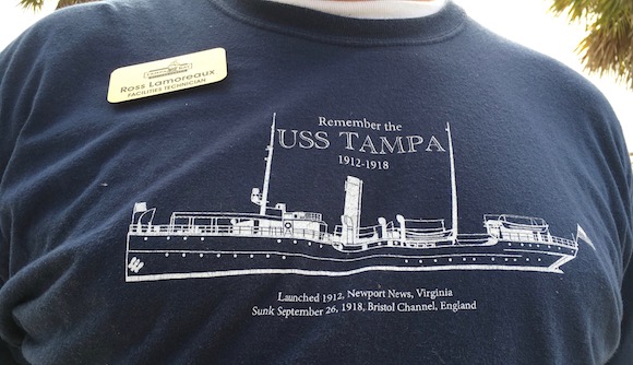 The Tampa Bay History Center sells T-shirts honoring the USS Tampa.