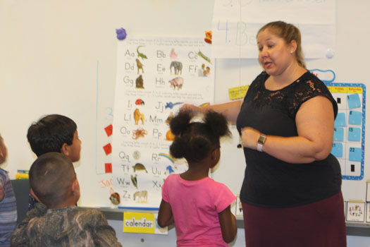 Teacher Holly Lampo at summer VPK at Reddick Elementary.